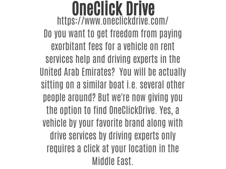 oneclick drive https www oneclickdrive