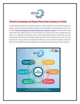 Website Designing and Digital Marketing Company in Noida