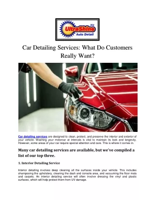 Car Detailing Services What Do Customers Really Want