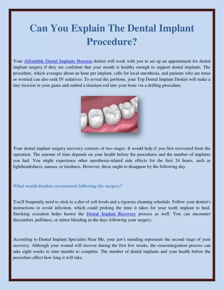 can you explain the dental implant procedure