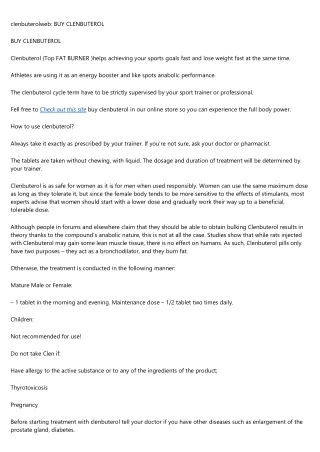 clenbuterolweb buy clenbuterol