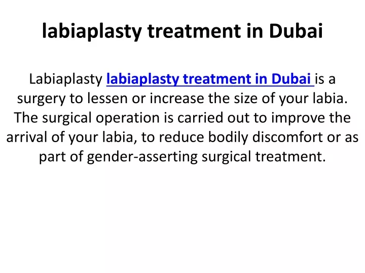 labiaplasty treatment in dubai