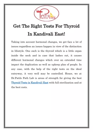 get get the right tests for the right tests