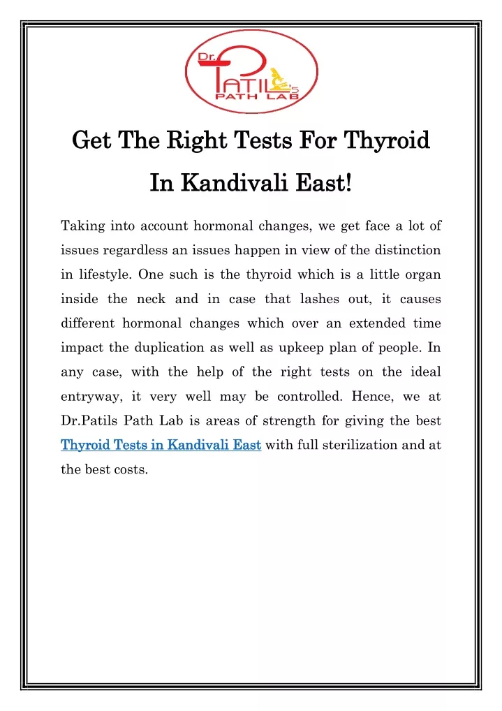 get get the right tests for the right tests