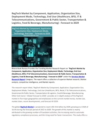regtech market by component application