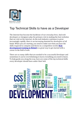 Web Development Training in Mohali | Devex Hub