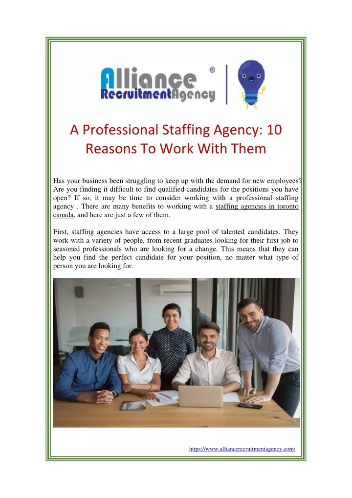a professional staffing agency 10 reasons to work