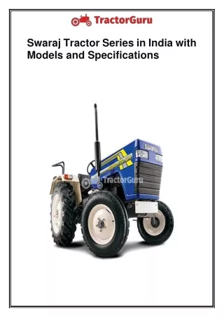 swaraj tractor series in india with models
