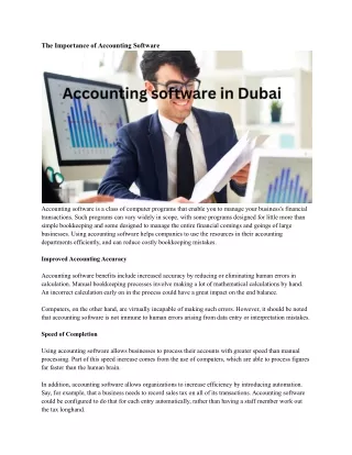 the importance of accounting software