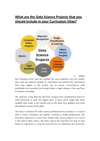 What are the Data Science Projects that you should know