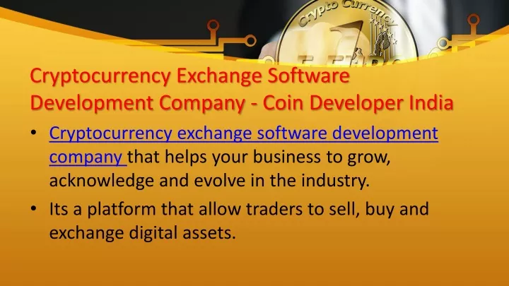 cryptocurrency exchange software development company coin developer india