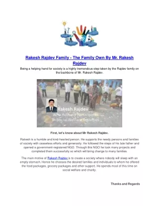rakesh rajdev family the family own by mr rakesh
