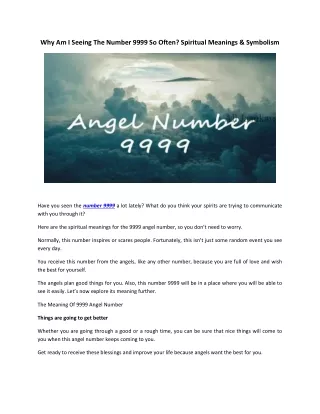 Why Am I Seeing The Number 9999 So Often? Spiritual Meanings & Symbolism