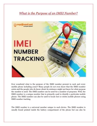 What is the Purpose of an IMEI Number?