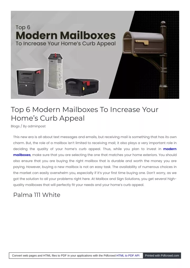 top 6 modern mailboxes to increase your home