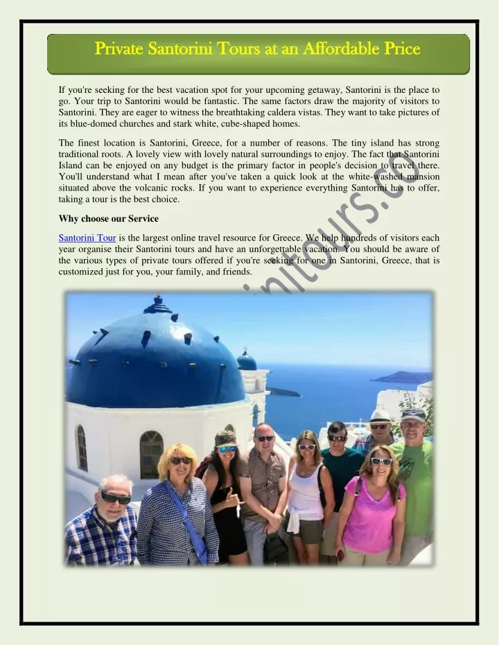 private santorini tours at an affordable price