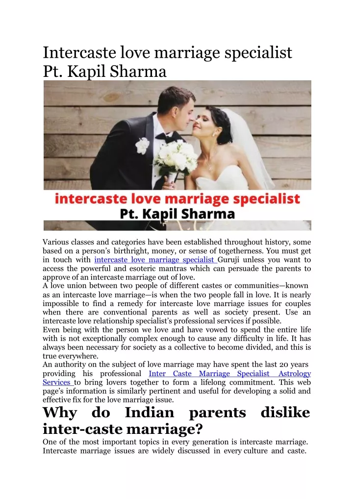 intercaste love marriage specialist pt kapil sharma