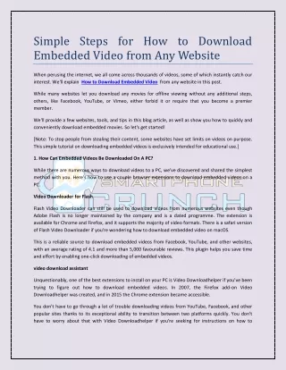 Simple Steps for How to Download Embedded Video from Any Website