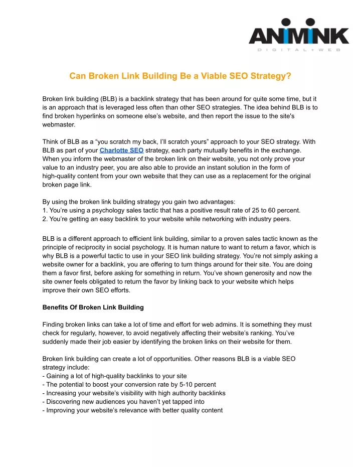 can broken link building be a viable seo strategy