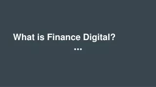 what is finance digital