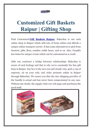 Customized Gift Baskets Raipur