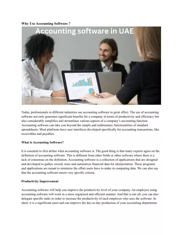 why use accounting software