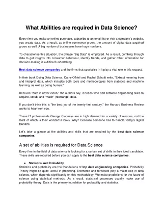 what abilities are required in data science