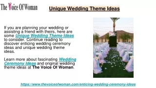 Unique Wedding Theme Ideas