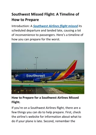 southwest missed flight a timeline