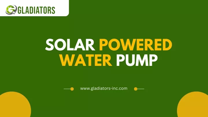 solar powered water pump