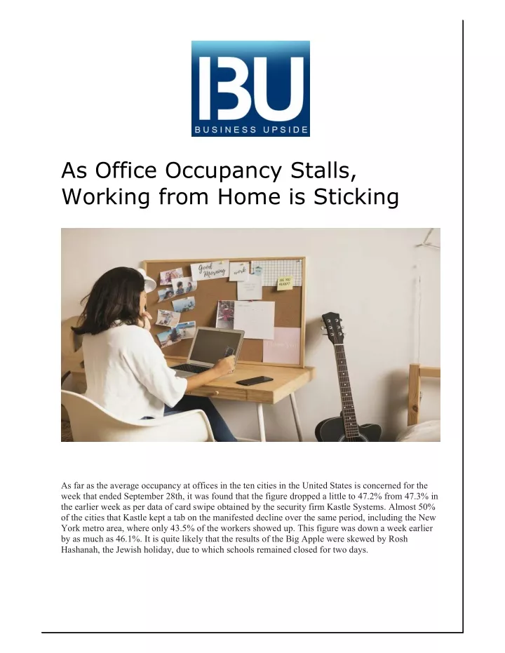 as office occupancy stalls working from home