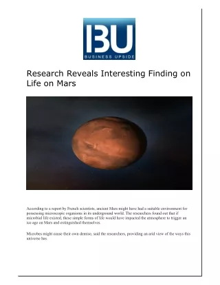 research reveals interesting finding on life
