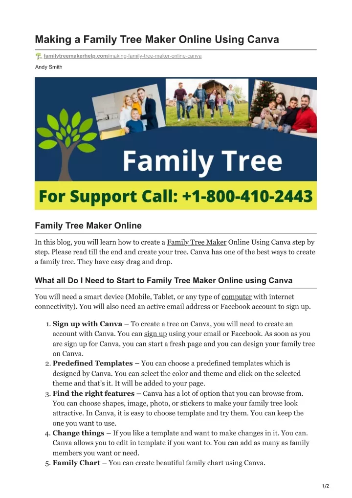making a family tree maker online using canva