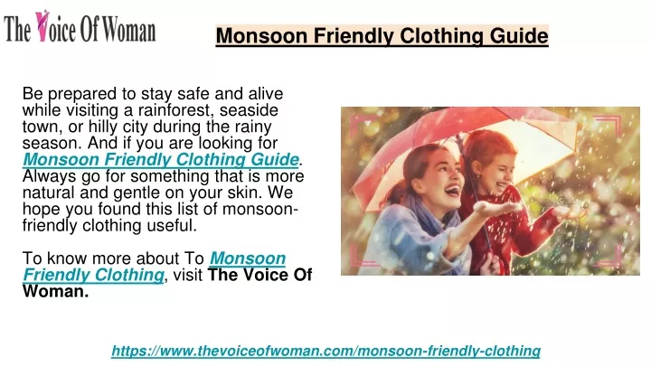 monsoon friendly clothing guide
