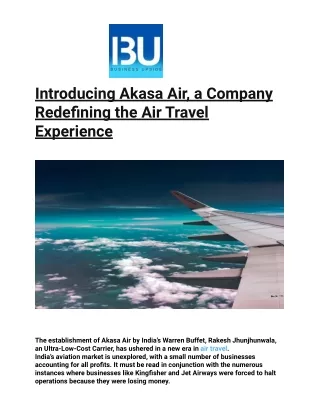 introducing akasa air a company redefining