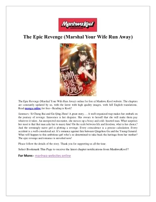 The Epic Revenge ( Marshal Your Wife Run Away )