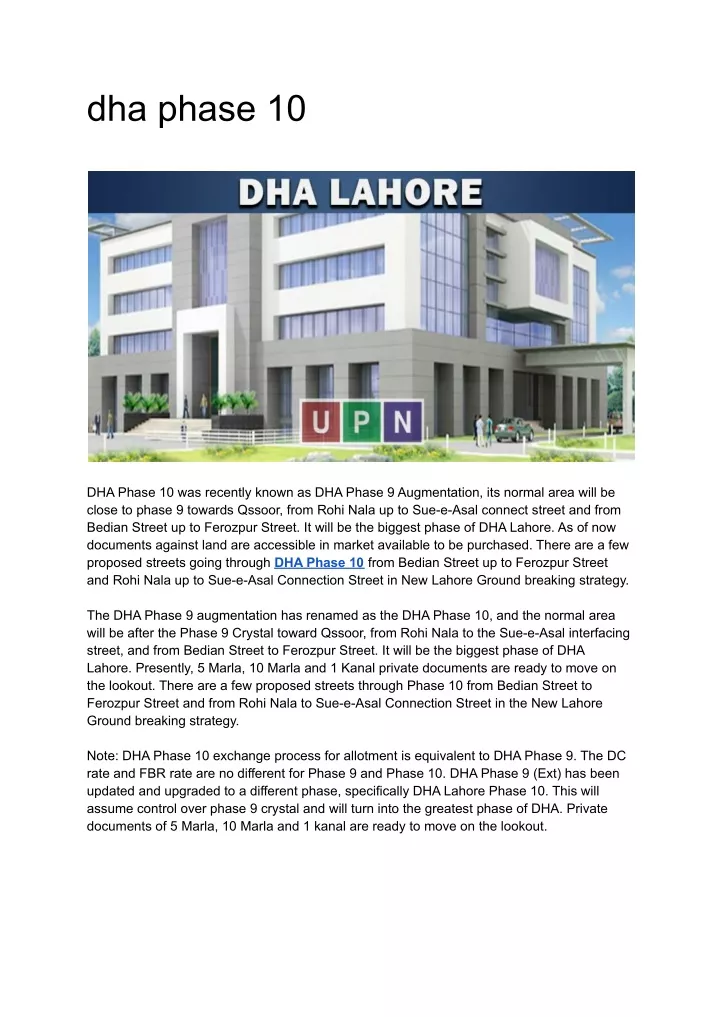 dha phase 10