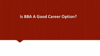 is bba a good career option