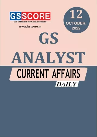 DAILY CURRENT AFFAIRS - 12 OCTOBER 2022
