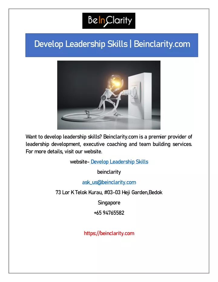 develop leadership skills beinclarity com