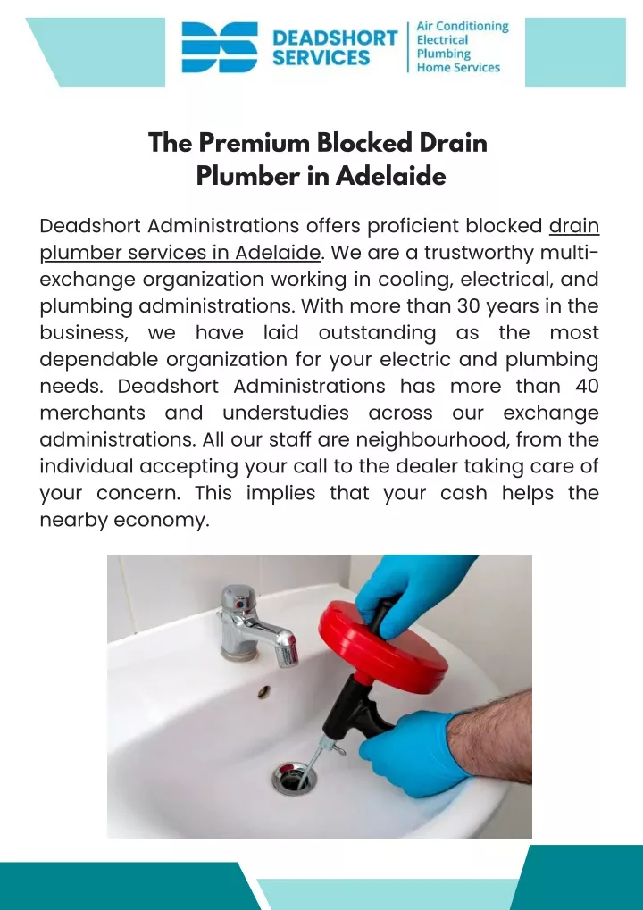 the premium blocked drain plumber in adelaide