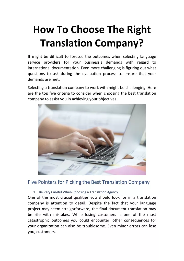 how to choose the right translation company