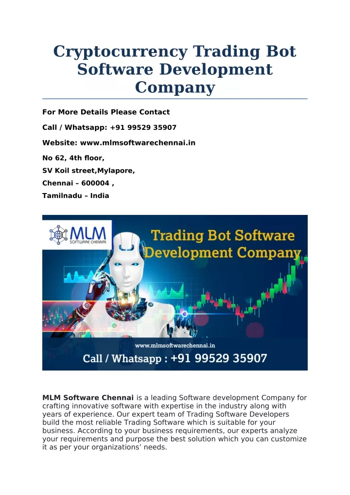 cryptocurrency trading bot software development