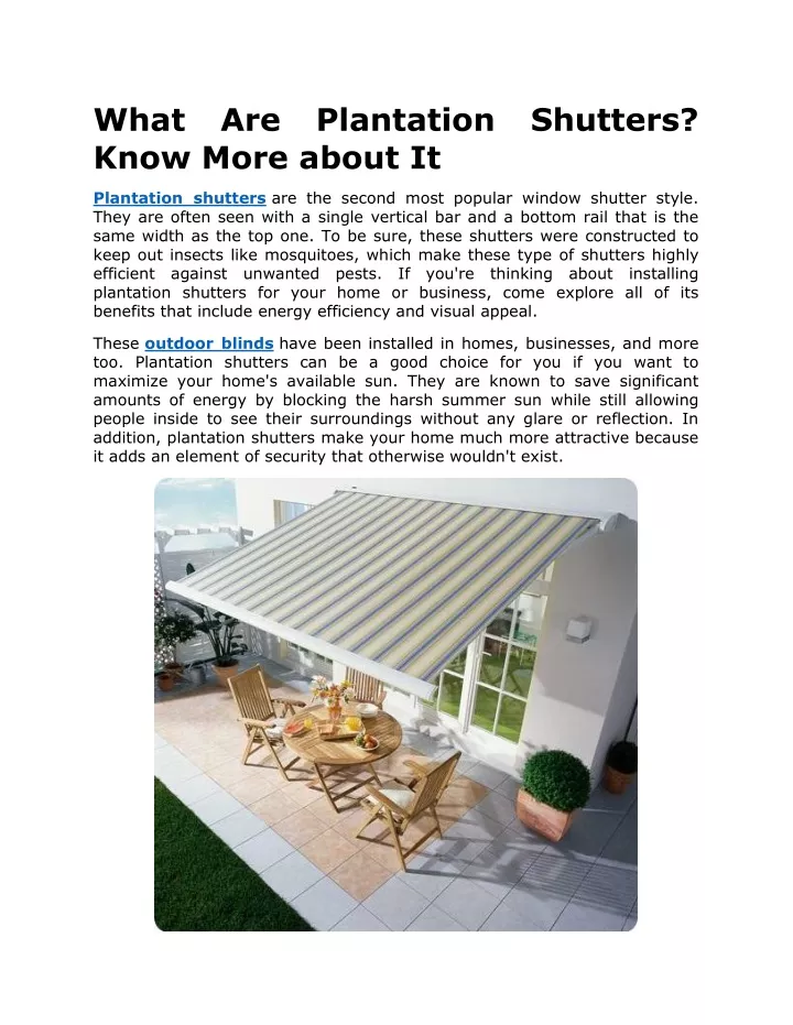 what are plantation shutters know more about it