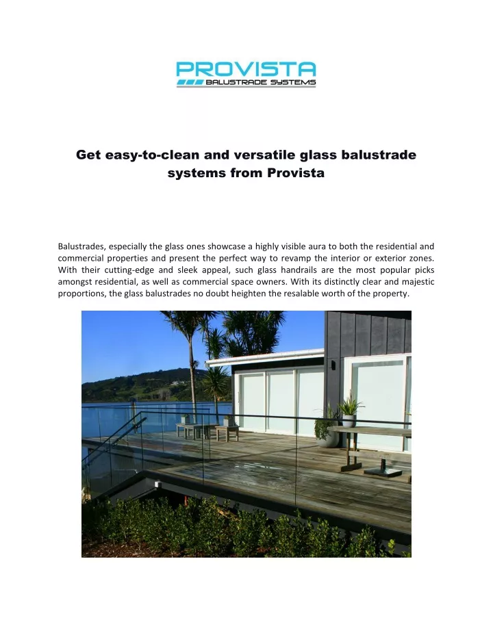get easy to clean and versatile glass balustrade