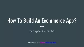 How To Build An Ecommerce App