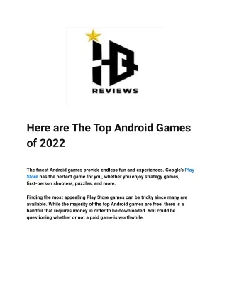 here are the top android games of 2022