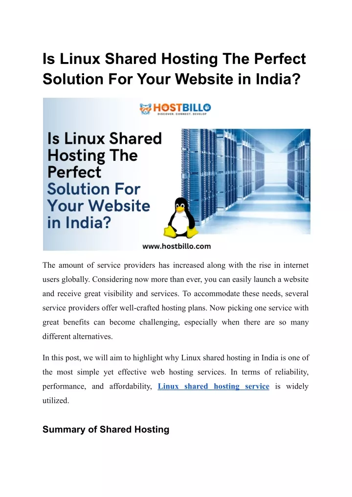 is linux shared hosting the perfect solution