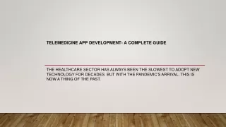 Telemedicine App Development- A complete guide