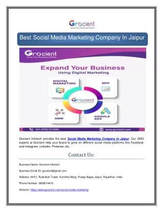 Best Social Media Marketing Company In Jaipur